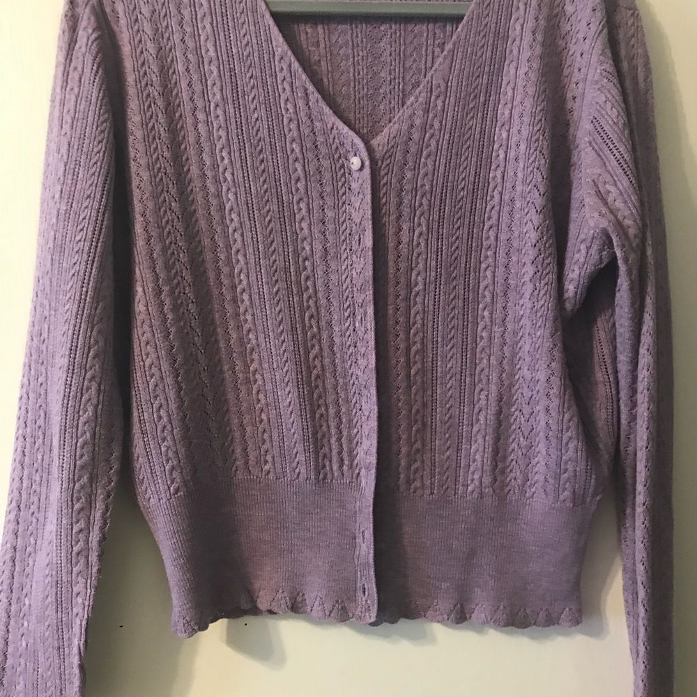 Simple Retro lavander cardigan